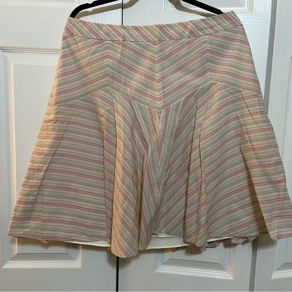 Ann Taylor Loft knee length flare striped skirt, size 14